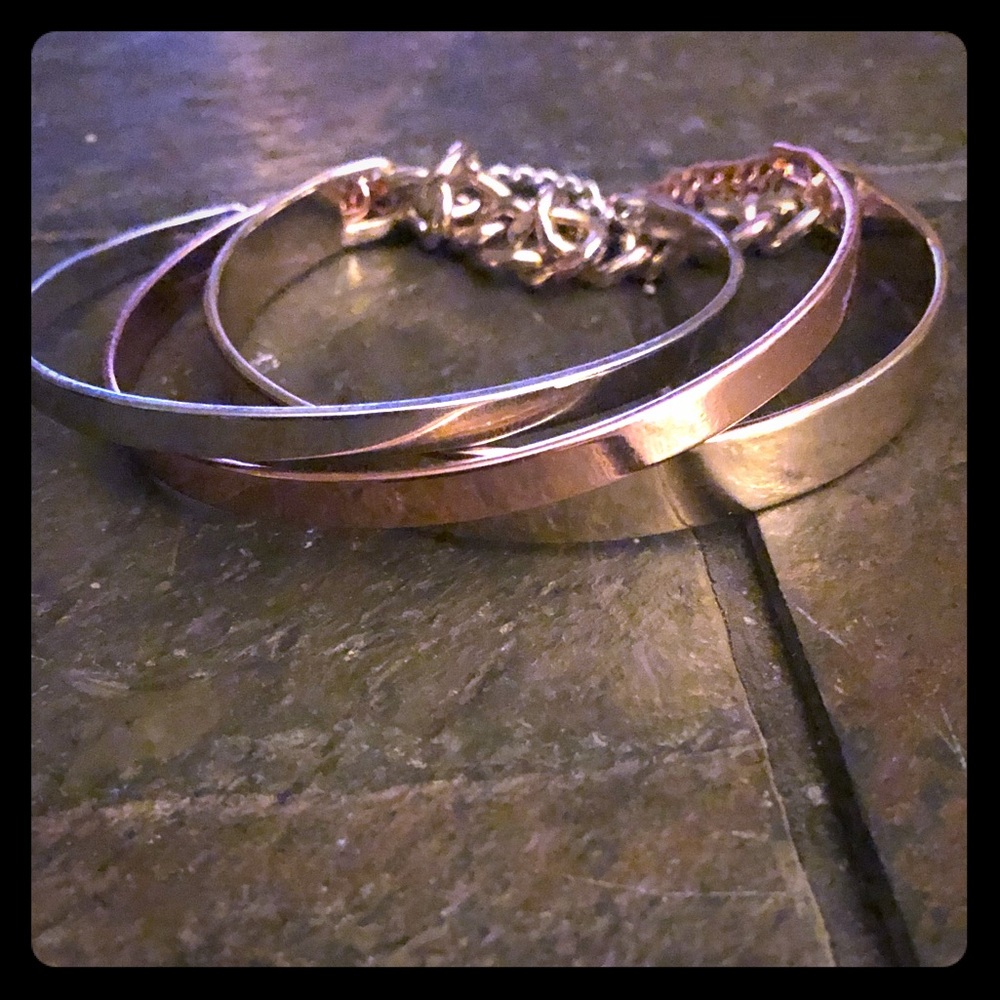 Set of 3 mixed plating bangle set